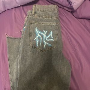 Lightning Painted Boyfriend Jeans
